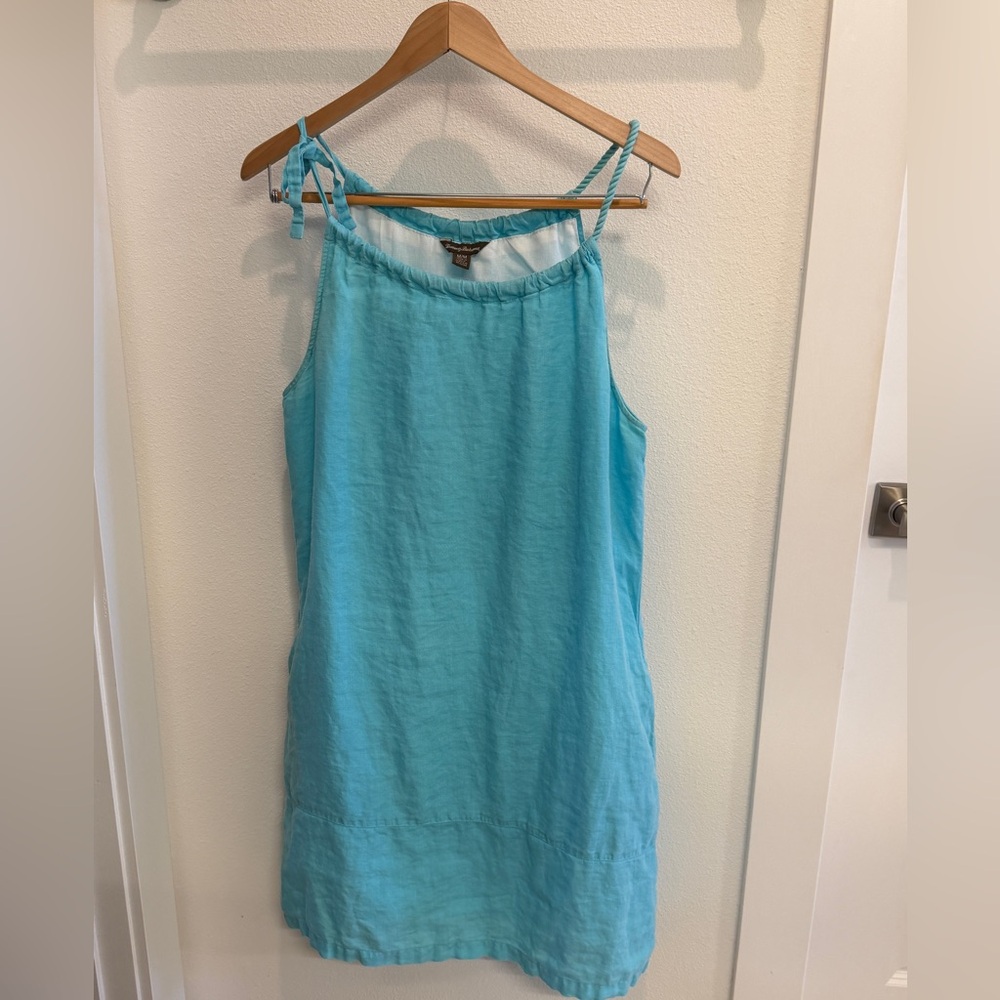 Tommy Bahama Linen Sundress - Bright Blue, Lined, Large - Picture 3 of 8